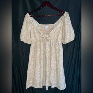 Beige Floral Maternity Dress